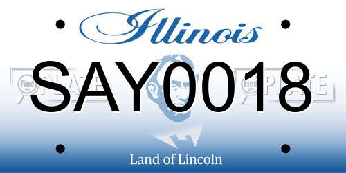 SAY0018 Illinois License Plate