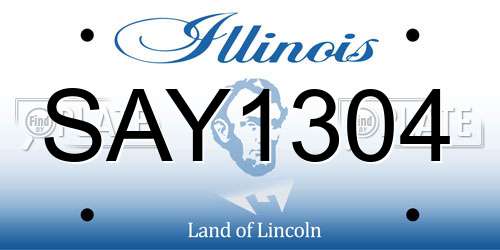 SAY1304 Illinois License Plate