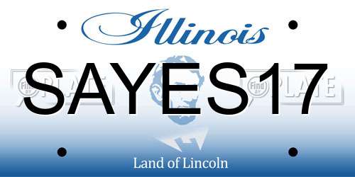 SAYES17 Illinois License Plate