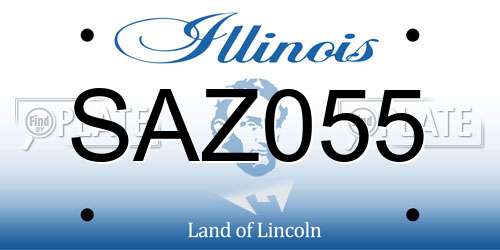 SAZ055 Illinois License Plate