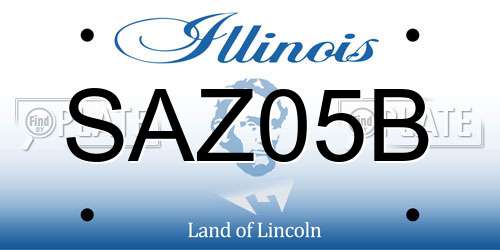 SAZ05B Illinois License Plate