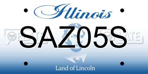 SAZ05S Illinois License Plate