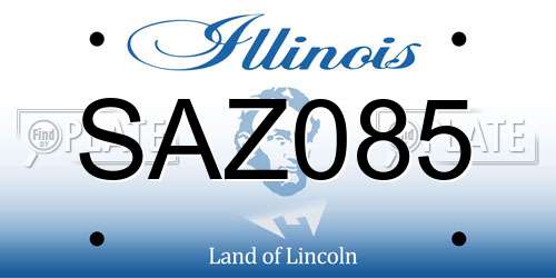 SAZ085 Illinois License Plate