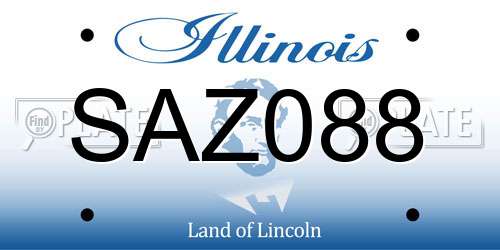 SAZ088 Illinois License Plate