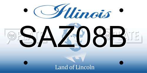 SAZ08B Illinois License Plate