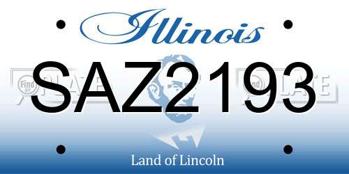 SAZ2193 Illinois License Plate
