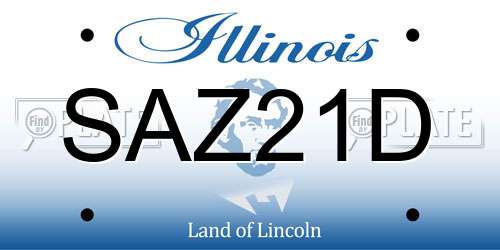 SAZ21D Illinois License Plate