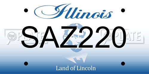 SAZ220 Illinois License Plate