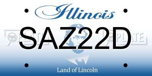 SAZ22D Illinois License Plate