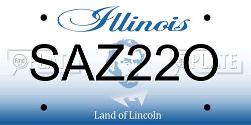 SAZ22O Illinois License Plate