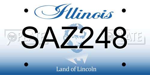 SAZ248 Illinois License Plate