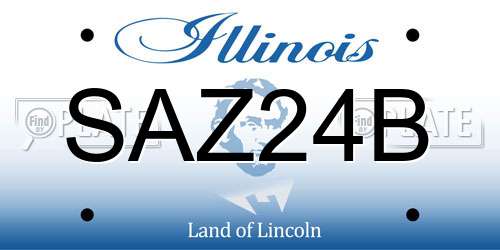 SAZ24B Illinois License Plate