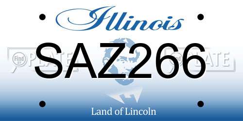 SAZ266 Illinois License Plate