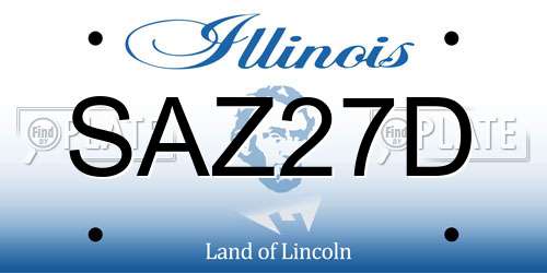 SAZ27D Illinois License Plate