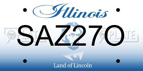 SAZ27O Illinois License Plate