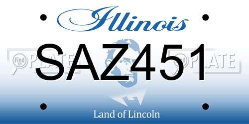 SAZ451 Illinois License Plate