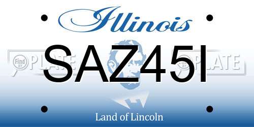 SAZ45I Illinois License Plate