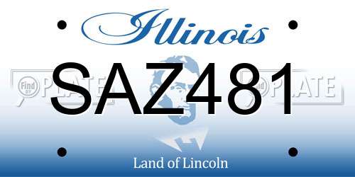 SAZ481 Illinois License Plate