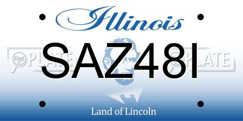SAZ48I Illinois License Plate