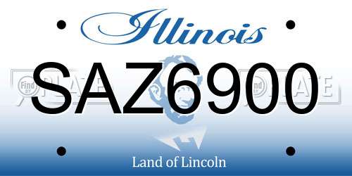 SAZ6900 Illinois License Plate