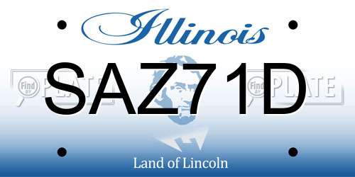 SAZ71D Illinois License Plate