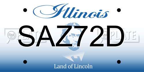 SAZ72D Illinois License Plate