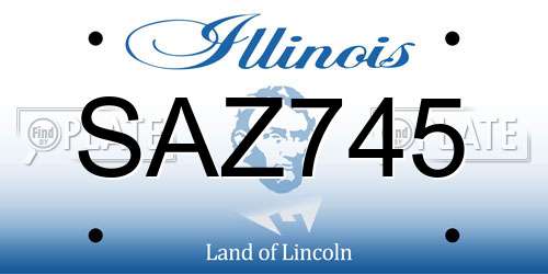 SAZ745 Illinois License Plate
