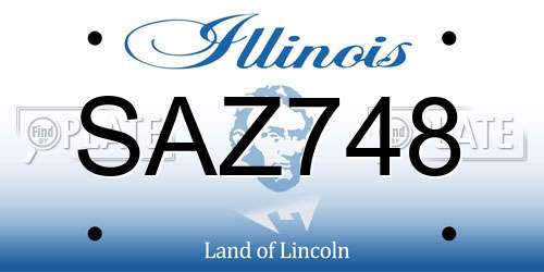 SAZ748 Illinois License Plate