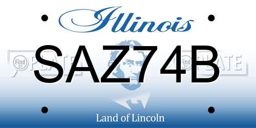 SAZ74B Illinois License Plate