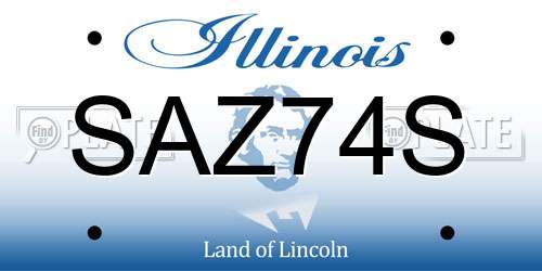 SAZ74S Illinois License Plate