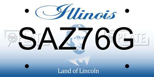 SAZ76G Illinois License Plate