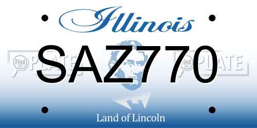SAZ770 Illinois License Plate