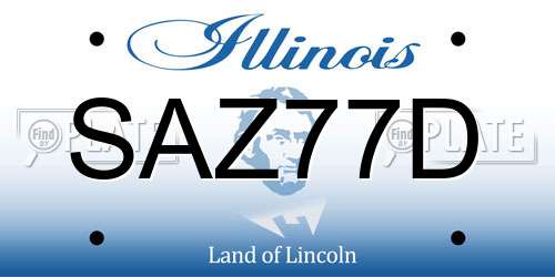 SAZ77D Illinois License Plate