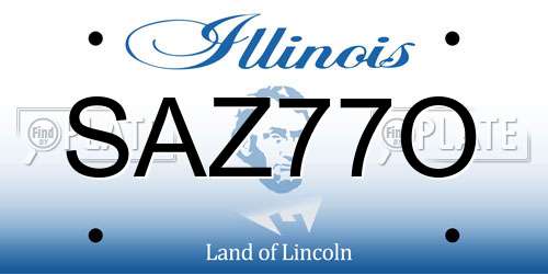 SAZ77O Illinois License Plate