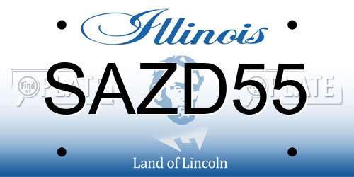 SAZD55 Illinois License Plate