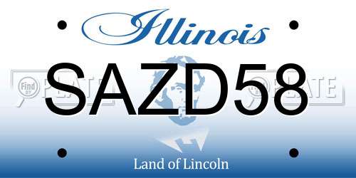 SAZD58 Illinois License Plate