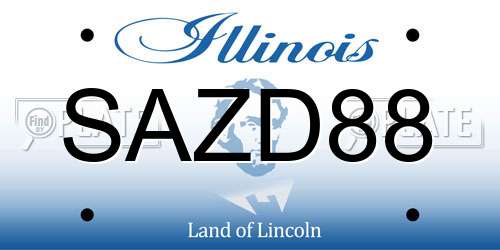 SAZD88 Illinois License Plate