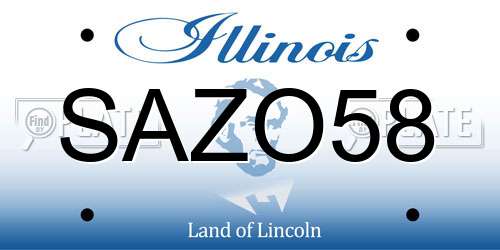 SAZO58 Illinois License Plate