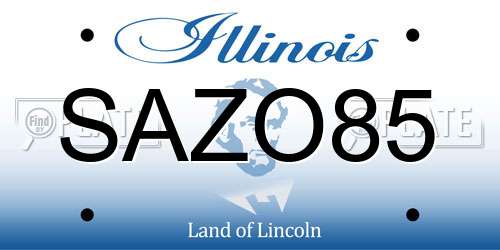SAZO85 Illinois License Plate