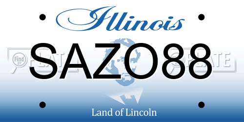 SAZO88 Illinois License Plate