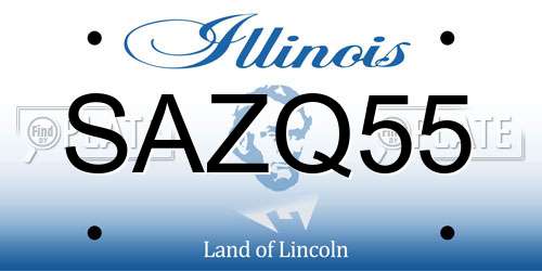 SAZQ55 Illinois License Plate