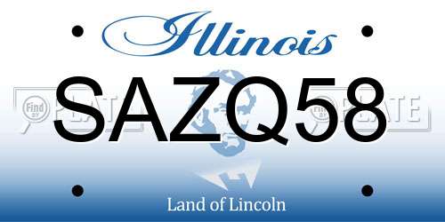 SAZQ58 Illinois License Plate