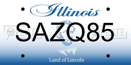 SAZQ85 Illinois License Plate