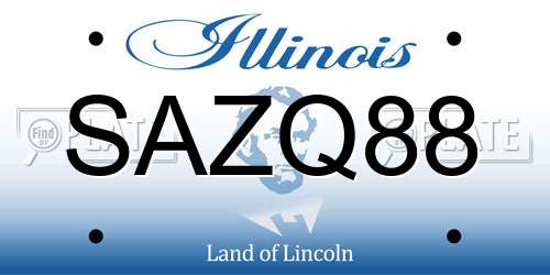 SAZQ88 Illinois License Plate