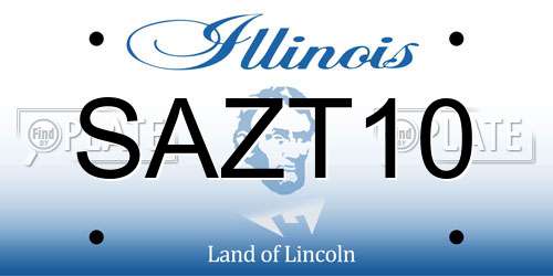 SAZT10 Illinois License Plate