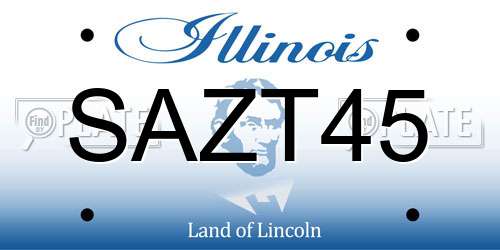 SAZT45 Illinois License Plate