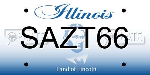 SAZT66 Illinois License Plate