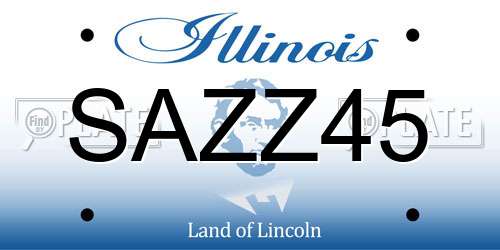 SAZZ45 Illinois License Plate