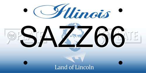 SAZZ66 Illinois License Plate