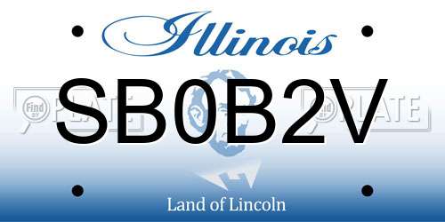 SB0B2V Illinois License Plate